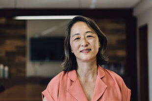 Woman looking optimistic